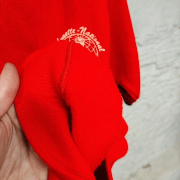 Springfoot Vtg 60s 70s Crewneck Sweatshirt Silhouette-National Spa Flocked Print - Picture 5 of 6